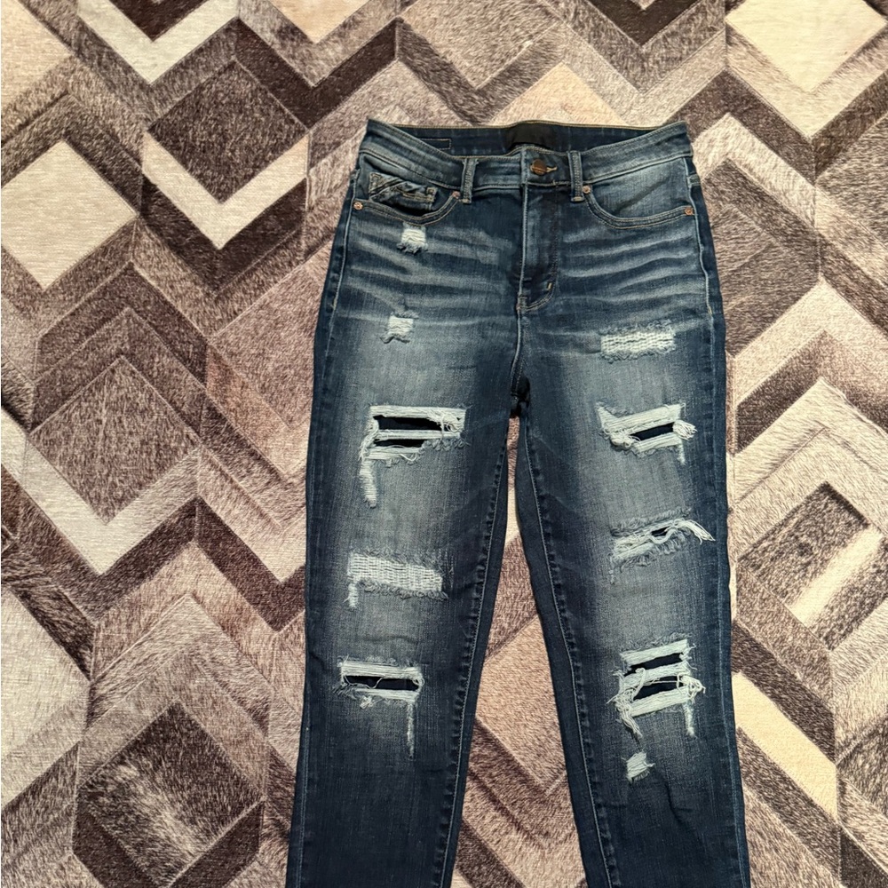 Distressed Blue Jeans - Picture 1 of 4